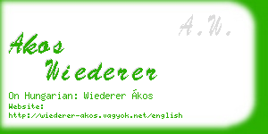 akos wiederer business card